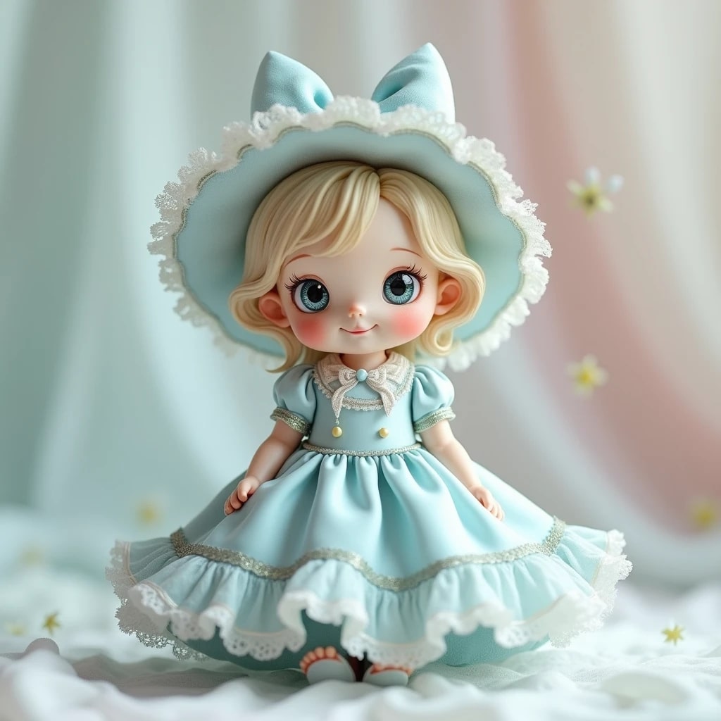 Creative doll illustration with artistic details.